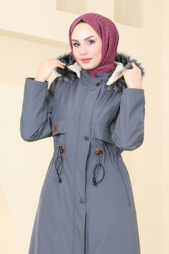 moda selvim Coat 0857MSA980 Anthracite - Thumbnail