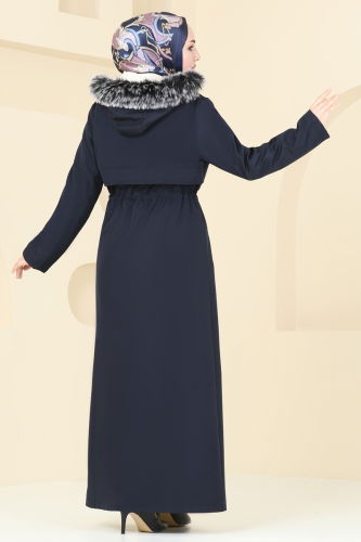 moda selvim Coat 0857MSA980 Navy Blue - Thumbnail