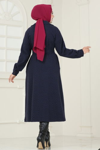 moda selvim Coat 1095BRZ597 Navy Blue - Thumbnail