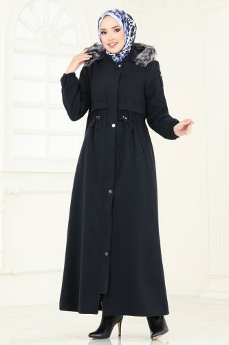 moda selvim Coat 1114OZT1013 Navy Blue - Thumbnail