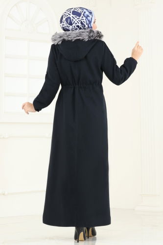 moda selvim Coat 1114OZT1013 Navy Blue - Thumbnail