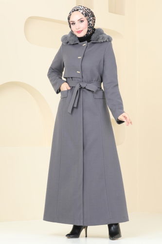 moda selvim Coat 1121OZT1013 Anthracite - Thumbnail