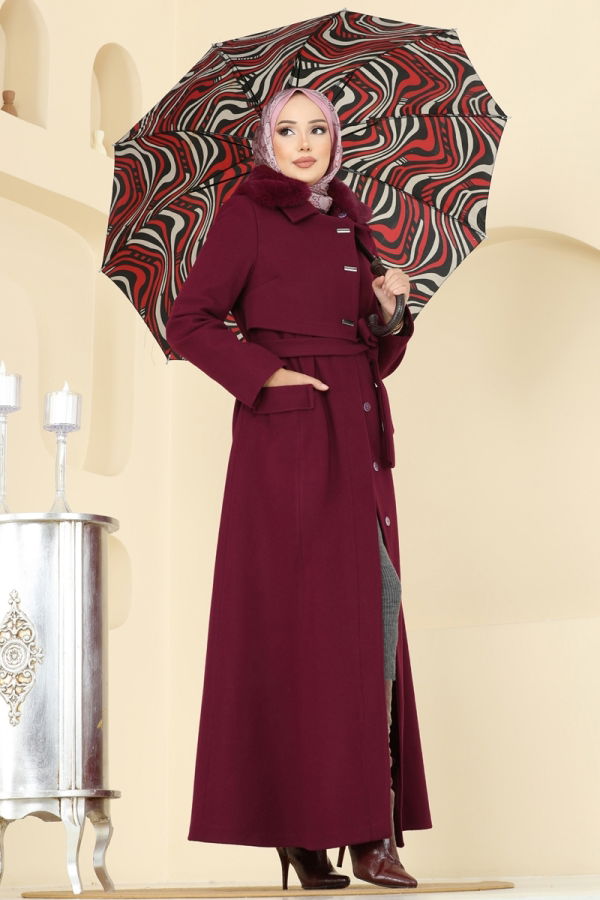 Modaselvim 30% OFF YOUR CART Coat 1121OZT1013 Burgundy