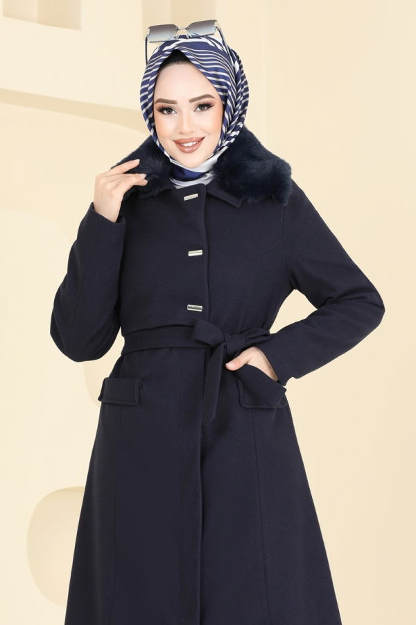 Coat 1121OZT1013 Dark Navy Blue - 3