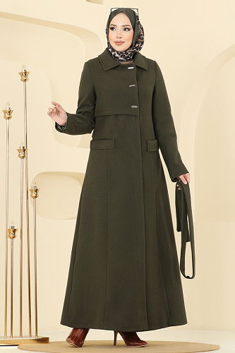 moda selvim Coat 1121OZT1013 Khaki - Thumbnail