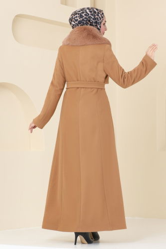 moda selvim Coat 1121OZT1013 Tan - Thumbnail