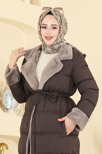 moda selvim Coat 1160YMC1171 Brown - Thumbnail