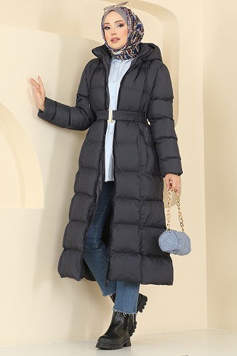 moda selvim Coat 1161YMC1171 Anthracite - Thumbnail