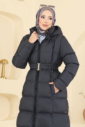 moda selvim Coat 1161YMC1171 Anthracite - Thumbnail