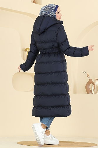 moda selvim Coat 1161YMC1171 Navy Blue - Thumbnail