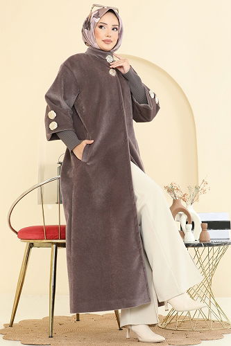 moda selvim Coat 1170OZT1013 Dark Vision - Thumbnail