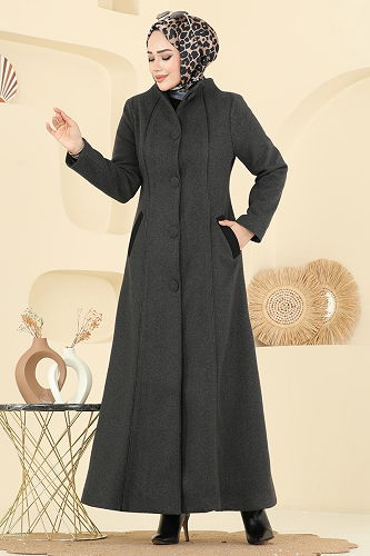 moda selvim Coat 1173OZT1013 Anthracite - Thumbnail