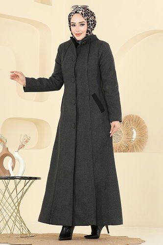 moda selvim Coat 1173OZT1013 Anthracite - Thumbnail