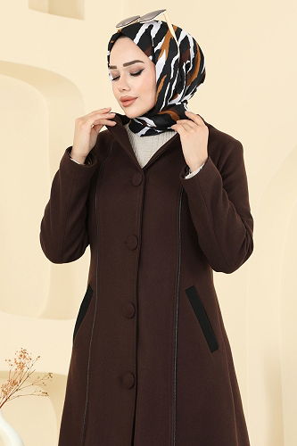 moda selvim Coat 1173OZT1013 Brown - Thumbnail