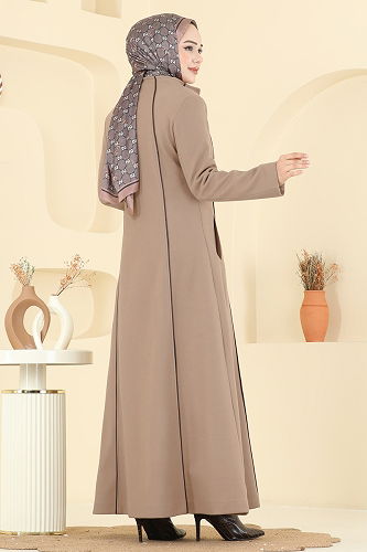 moda selvim معطف بيج 1173OZT1013 - Thumbnail