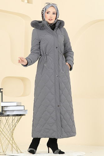 moda selvim Coat 1175OZT1013 Anthracite - Thumbnail
