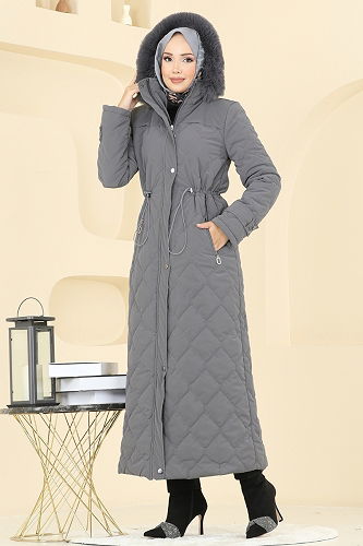 moda selvim Coat 1175OZT1013 Anthracite - Thumbnail
