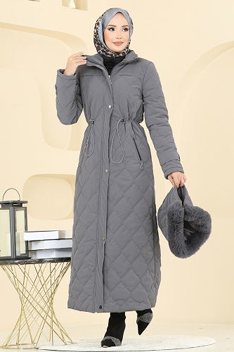 moda selvim Coat 1175OZT1013 Anthracite - Thumbnail