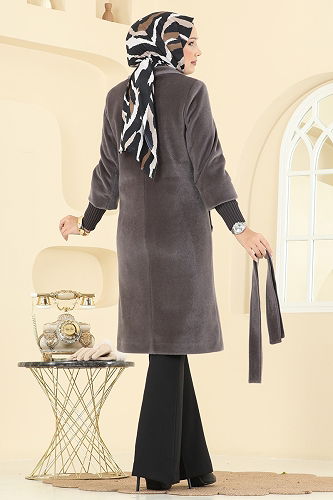 moda selvim Coat 1183OZT1013 Dark Vision - Thumbnail