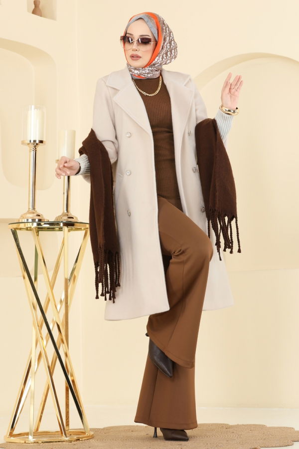 Modaselvim Topper Coat 1183OZT1013 Stone
