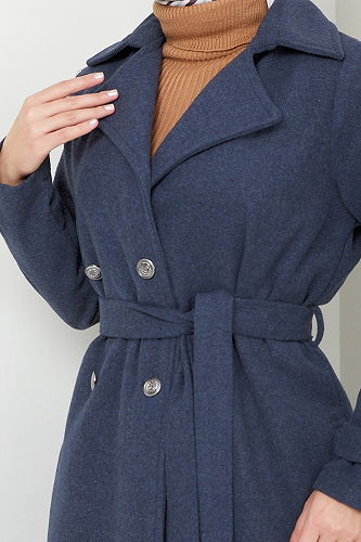 moda selvim معطف كحلي 16121BSK984-M - Thumbnail