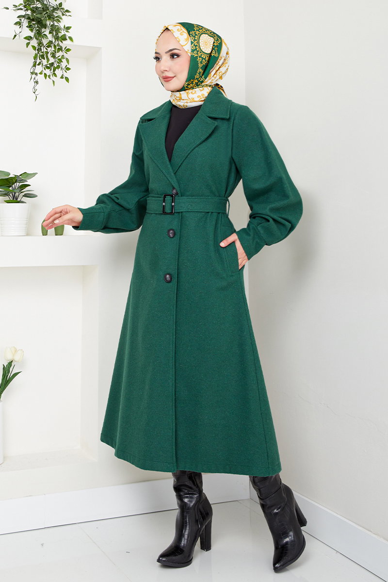 Coat 16124BSK984-M Emerald - Moda Selvim Coat 16124BSK984-M Emerald - Moda Selvim