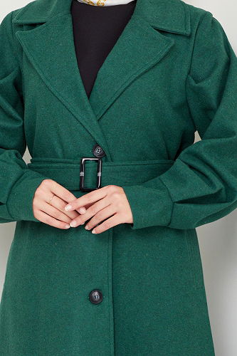 moda selvim Coat 16124BSK984-M Emerald - Thumbnail