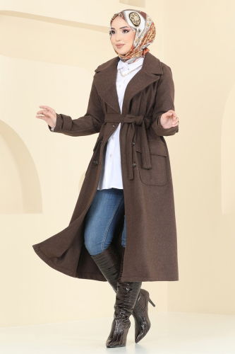 moda selvim Coat 2012TRT545 Brown - Thumbnail