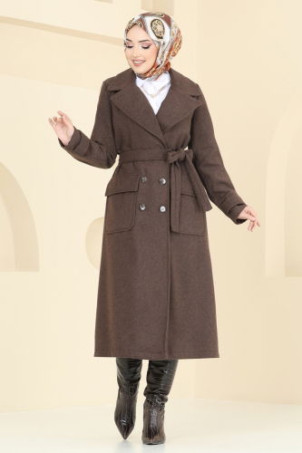 moda selvim Coat 2012TRT545 Brown - Thumbnail