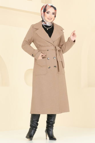 moda selvim Coat 2012TRT545 Latte - Thumbnail