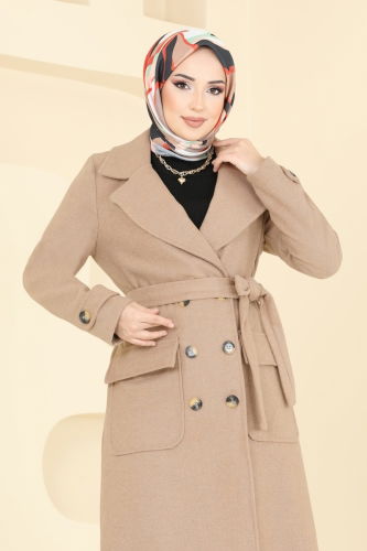 moda selvim Coat 2012TRT545 Latte - Thumbnail