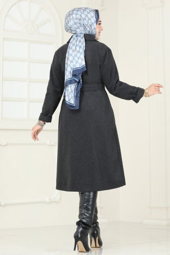 moda selvim Coat 2054BG354 Anthracite - Thumbnail