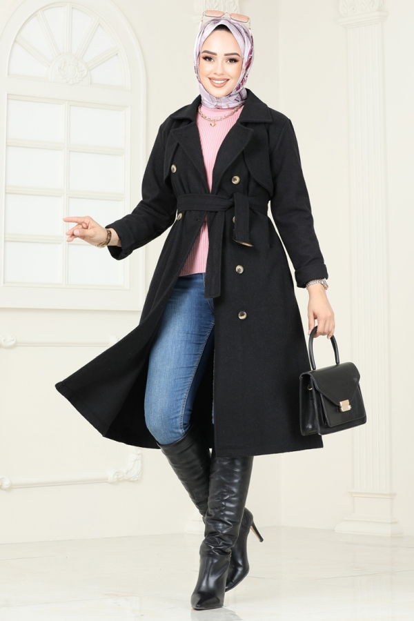 Modaselvim Topper Coat 2054BG354 Black