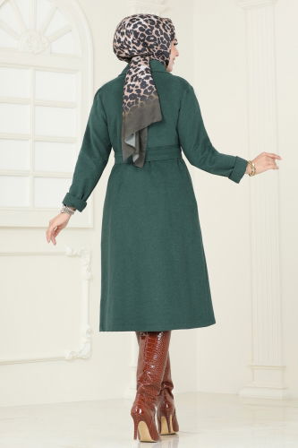 moda selvim Coat 2054BG354 Emerald - Thumbnail