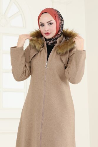 moda selvim Coat 2058BG354 Latte - Thumbnail