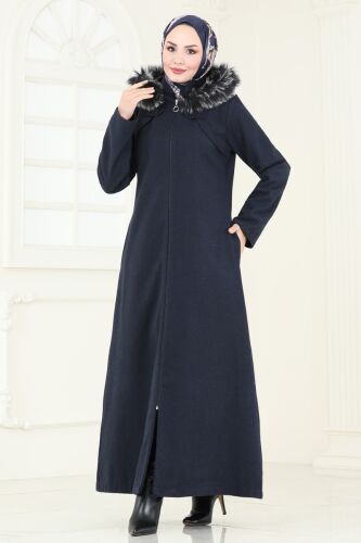 moda selvim Coat 2058BG354 Light Navy Blue - Thumbnail