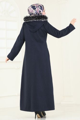 moda selvim معطف كحلي فاتح 2058BG354 - Thumbnail