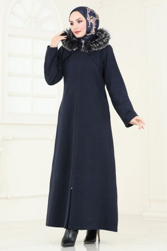 moda selvim Coat 2058BG354 Navy Blue - Thumbnail