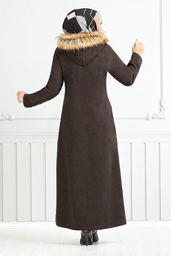 moda selvim Coat 2058BGS895-M Brown - Thumbnail
