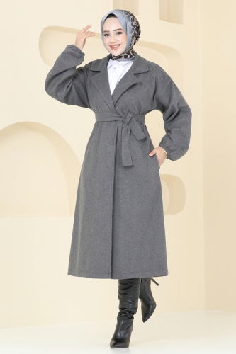 moda selvim Coat 2059BG354 Anthracite - Thumbnail