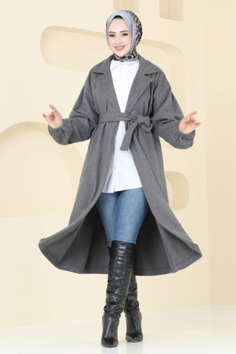 moda selvim Coat 2059BG354 Anthracite - Thumbnail