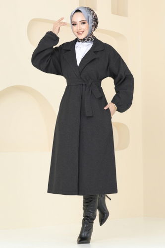 moda selvim Coat 2059BG354 Anthracite - Thumbnail