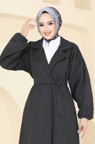 moda selvim Coat 2059BG354 Anthracite - Thumbnail