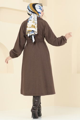 moda selvim Coat 2059BG354 Brown - Thumbnail