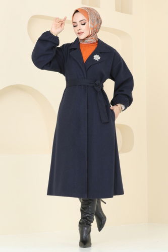 moda selvim Coat 2059BG354 Navy Blue - Thumbnail