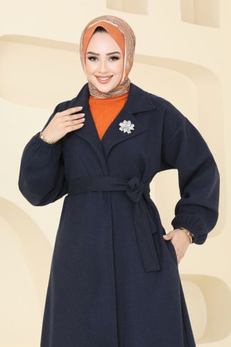 moda selvim Coat 2059BG354 Navy Blue - Thumbnail