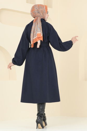 moda selvim Coat 2059BG354 Navy Blue - Thumbnail