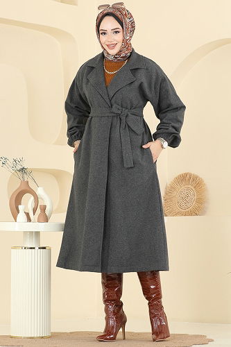 moda selvim Coat 2059ERK1158 Anthracite - Thumbnail