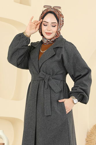 moda selvim Coat 2059ERK1158 Anthracite - Thumbnail
