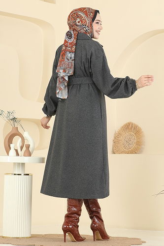 moda selvim Coat 2059ERK1158 Anthracite - Thumbnail